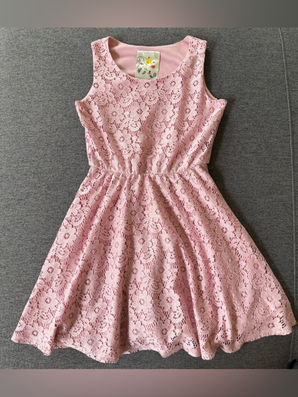 Jenna & Jessie Pink Lace Dress Sleeveless Mini Summer Party Girls 10